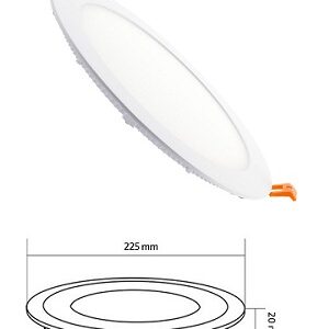Pannello LED Incasso Ultrapiatto Diam. Foro 210 mm 18w Luce Natura 1500 Lumen